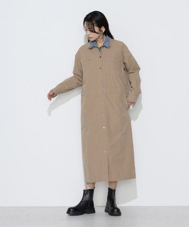 コットンタイプライター ワークシャツワンピース