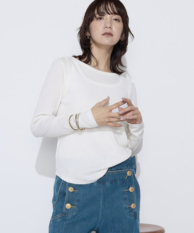 【Oggi 5月号掲載 滝沢カレンさん着用商品】綿キュプラベアテレコ リブタンクトップ