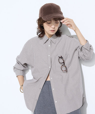 芳香@プロフチェックを！様 專用 Oggi 12月号掲載商品】タイプライターミニチェック シャツ（21-03HM02