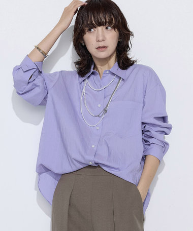 【Oggi 4月号掲載 滝沢カレンさん着用商品】ソフトタイプライター シャツ