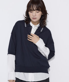 14G天竺編 ポロ襟ニット