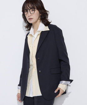 【セットアップ対応】パウダープレーンストレッチ ロングジャケット