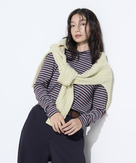 コットンリブボーダー プルオーバー