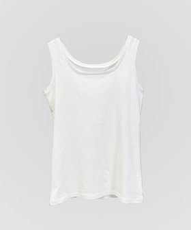 【前後2WAY】強撚コットン斜行天竺 タンクトップ