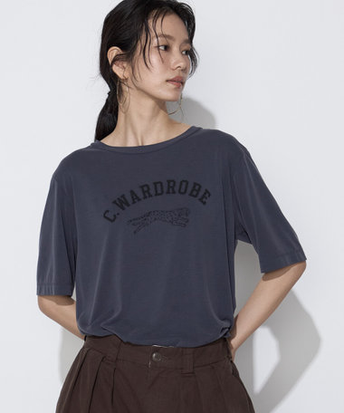 〔 +サイズ 〕 フィブリル天竺 ジャガープリントTシャツ
