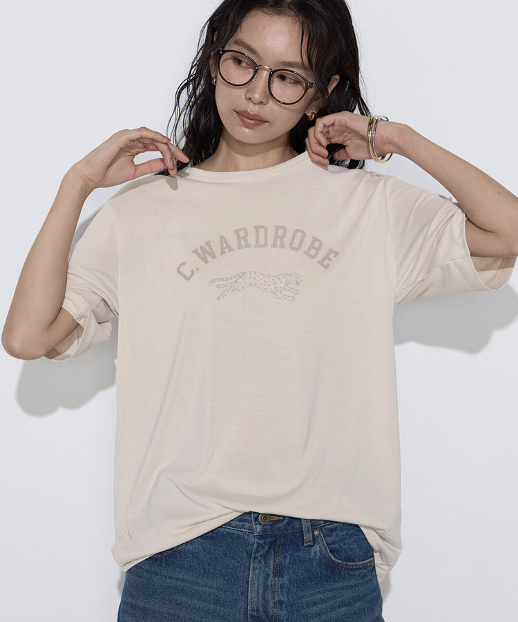 〔 +サイズ 〕 フィブリル天竺 ジャガープリントTシャツ
