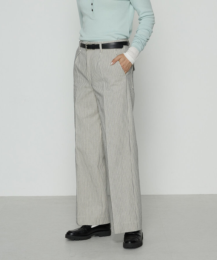 〔 +サイズ 〕ヒッコリーストライプ パンツ