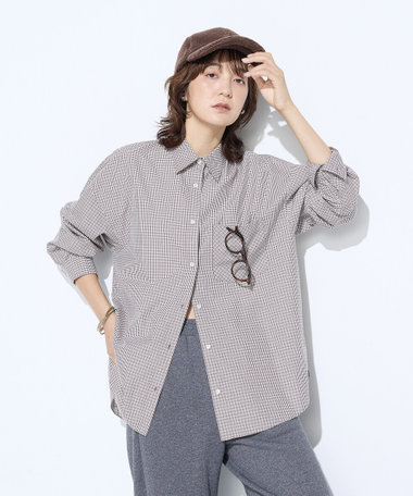 【Oggi 12月号掲載商品】〔 +サイズ 〕タイプライターミニチェック シャツ