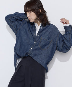 〔 +サイズ 〕 テンセル/リネンデニム シャツ