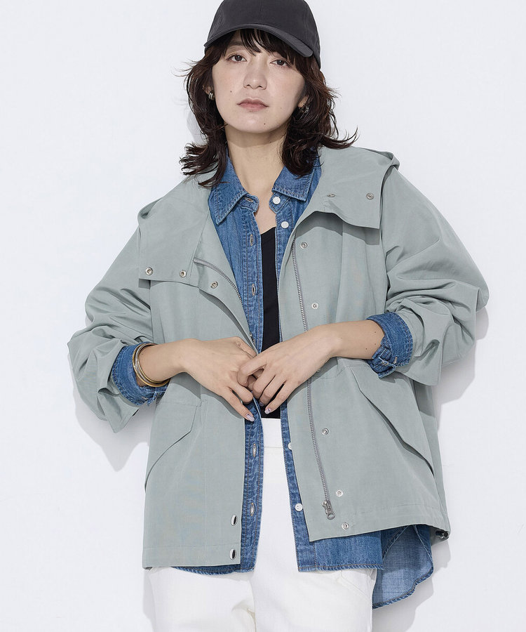 〔 +サイズ 〕 キュプラ綿グログラン マウンテンパーカー