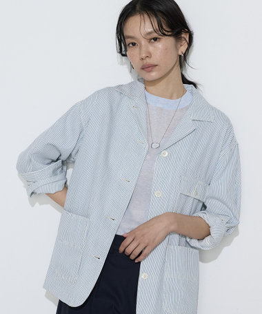 〔 +サイズ 〕 ヒッコリー カバーオール