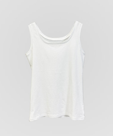 〔 +サイズ 〕【前後2WAY】強撚コットン斜行天竺 タンクトップ