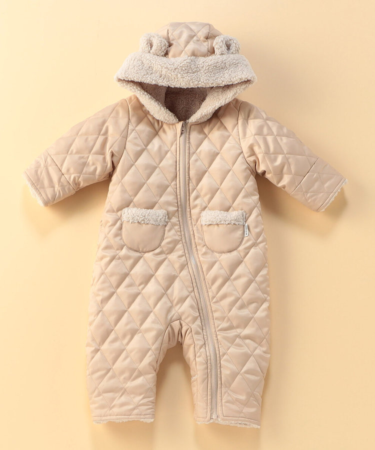 ポリエステルキルトタフタ 耳付き中綿おくるみ(60-80cm)（23-21ME03