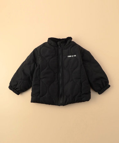 【オンライン限定カラー:ブラック】リバーシブル キルト×ボア ブルゾン(ベビーサイズ)