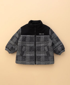 デニム調ジャージー×ボア 中綿リバーシブルベスト(ベビーサイズ)（23