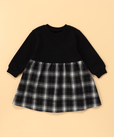 オンブレーチェック使い ワンピース(ベビーサイズ)
