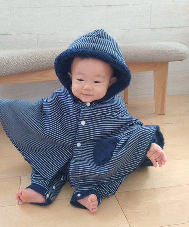 【リバーシブル】クマ耳付き マント