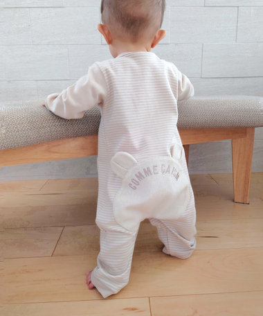 クマ耳付き おしりパッチ ツーウェイオール