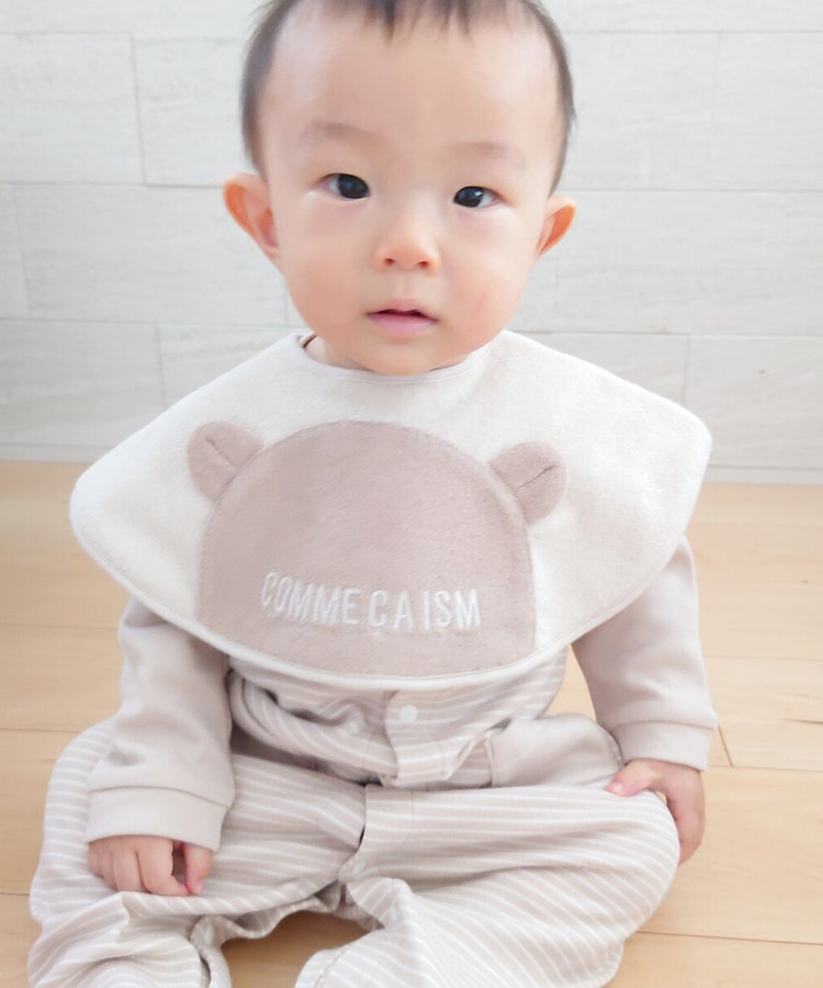 【リバーシブル】クマ耳付き スタイ