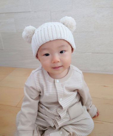 ぼんてん耳付き ニットキャップ