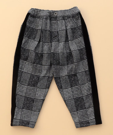 グレンチェックプリント 裏起毛 ロングパンツ / セットアップ対応