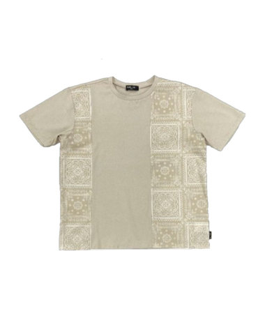 バンダナ柄プリント 切替半袖Tシャツ(ベビーサイズ)