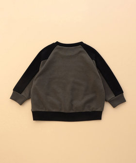 フロッキープリント 配色トレーナー(ベビーサイズ)（23-63CM54-205