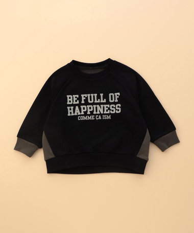 フロッキープリント 配色トレーナー(ベビーサイズ)