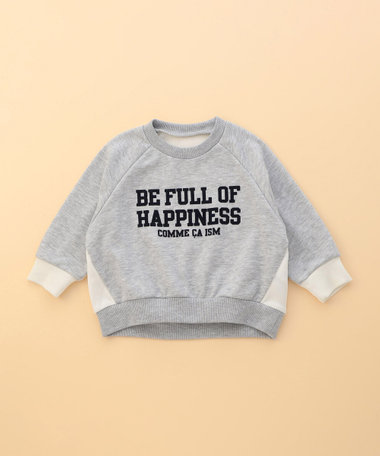 フロッキープリント 配色トレーナー(ベビーサイズ)