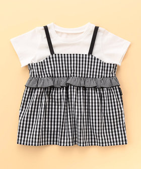 ギンガムチェック キャミソールセットTシャツ(ベビーサイズ)
