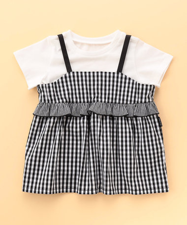 ギンガムチェック キャミソールセットTシャツ(ベビーサイズ)