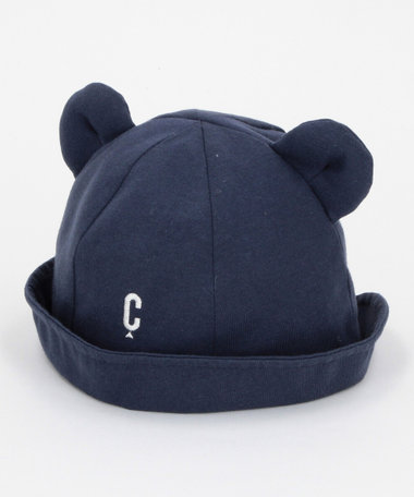 ワンポイント ロゴ刺繍入り 耳付きハット