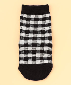 バックロゴ ギンガムチェック クルーソックス