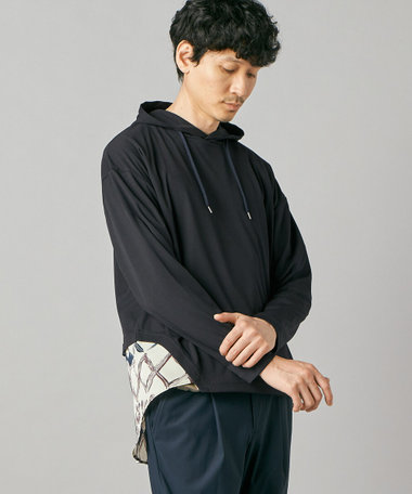 幾何柄プリント切替 プルオーバー