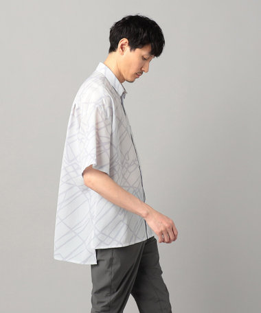 マーブルパターン プリントシャツ