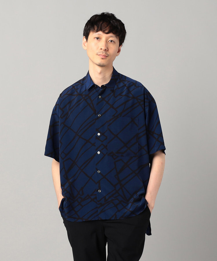 マーブルパターン プリントシャツ