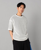 半袖メッシュ クルーネックニット