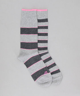 アシンメトリーボーダー クルーソックス