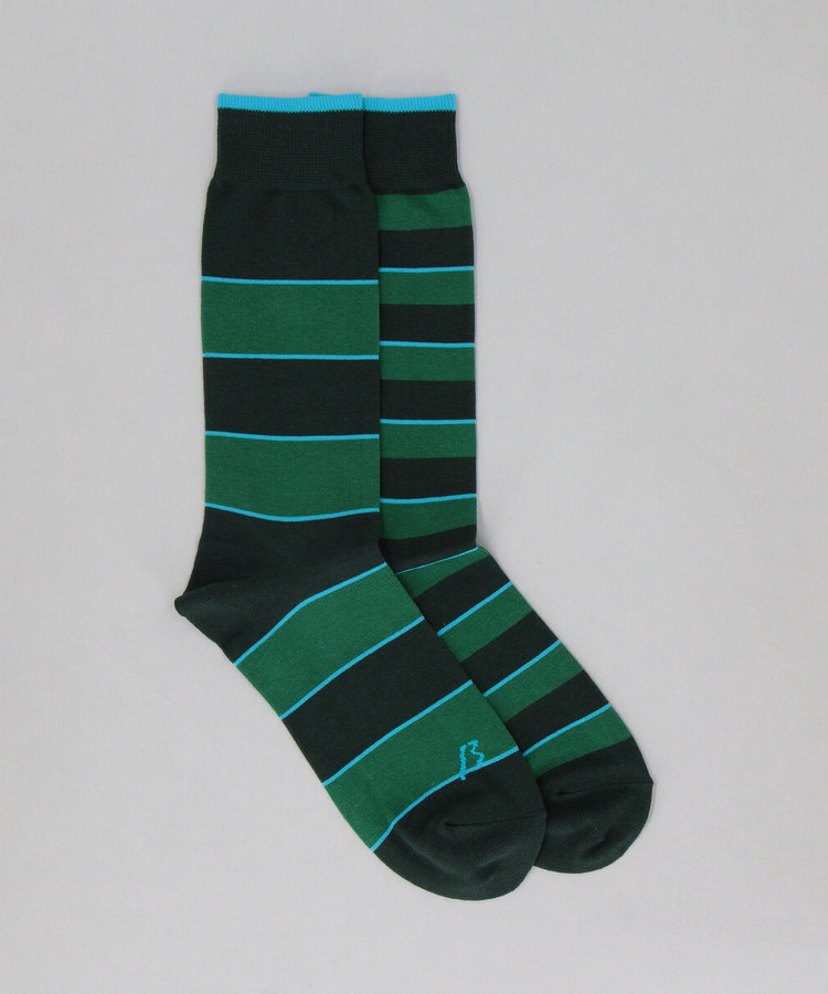 アシンメトリーボーダー クルーソックス