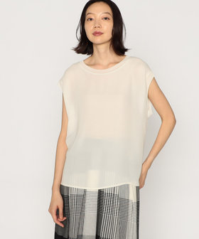 アセポリ二重織り ニット附属付きシンプルプルオーバー