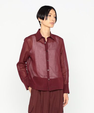 100／2オーガンジー洗い加工 ショートシャツ