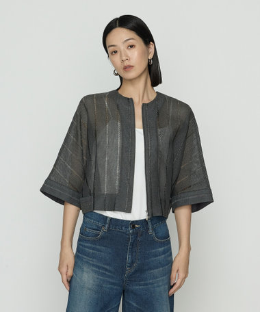 バジーレ28　大きいサイズ　コットンニット ジャケット　レンガ色　サイズ17号 trim_fce_item65e1a52bb8e76.jpg