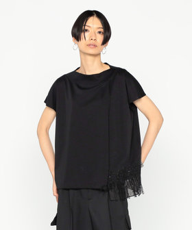新品未使用 BASILE28 バジーレ スパンコール 半袖カットソー Tシャツ Ariolityスムース ナイアガラスパンコール刺繍Tシャツ