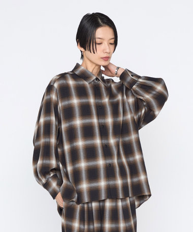 オンブレチェック シャツ