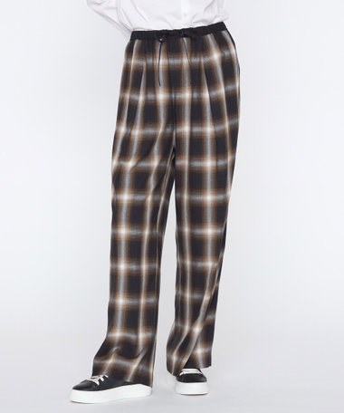 オンブレチェック リラックスパンツ