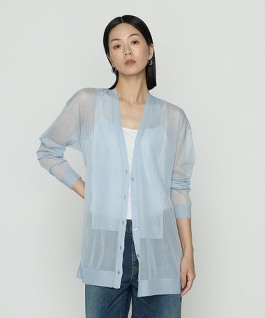 バジーレ28　大きいサイズ　ストレッチ カーディガン　ブルーグレー　サイズ15号 バジーレ28（BASILE28）｜トップス｜カーディガン一覧1ページ目