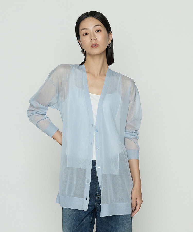 シアーVネック カーディガン