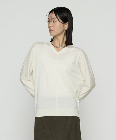 梳毛Vネック ニット