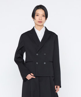 〔 +サイズ 〕 二重織ギャバ ショートジャケット