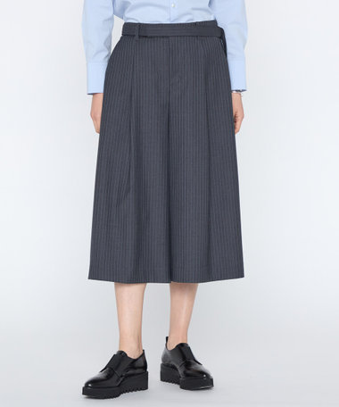 〔 +サイズ 〕 〔REDA〕片柄ストライプ ガウチョパンツ